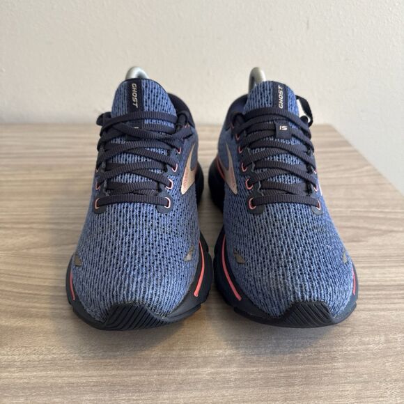 Brooks Ghost 15 Womens Size 8 Blue Pink Black Athletic Running Shoes Sneakers - Picture 3 of 11